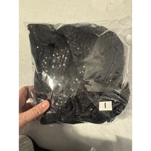 Bardot Bellissa Sequin Mini Wrap Dress Black Long Sleeve Formal Cocktail XS - Picture 9 of 9